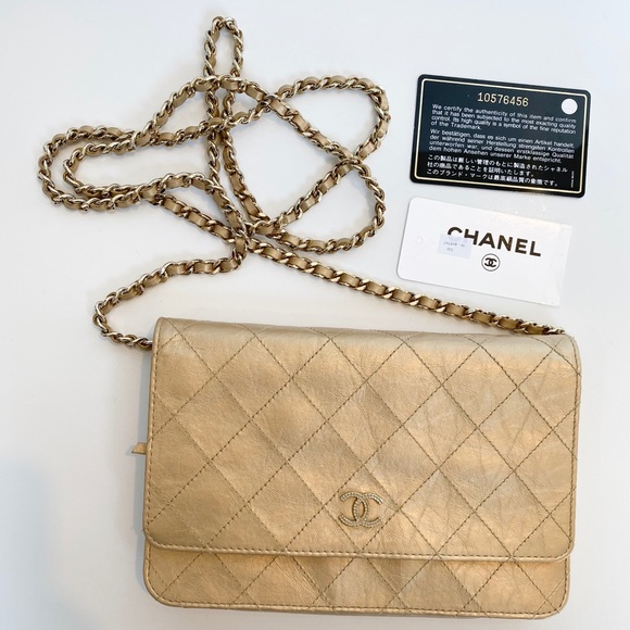 CHANEL Handbags - ✨SOLD✨Authentic Chanel Gold Wallet/Crossbody